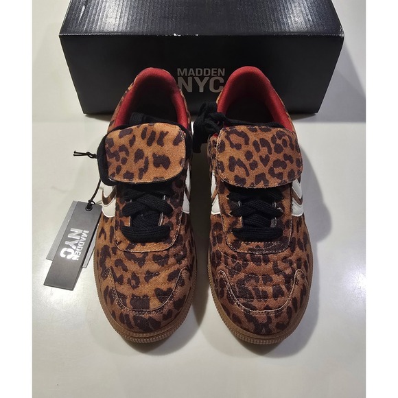 Madden Nyc Shoes - Madden NYC NIB Women Leopard Print FLDVR Sneaker Fold Over Tongue Brown Size 6